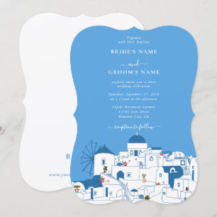 Invitación Santorini Destination Greek Island Boda