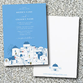 Invitación Santorini Destination Greek Island Boda