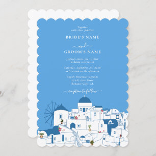 Invitación Santorini Destination Greek Island Boda