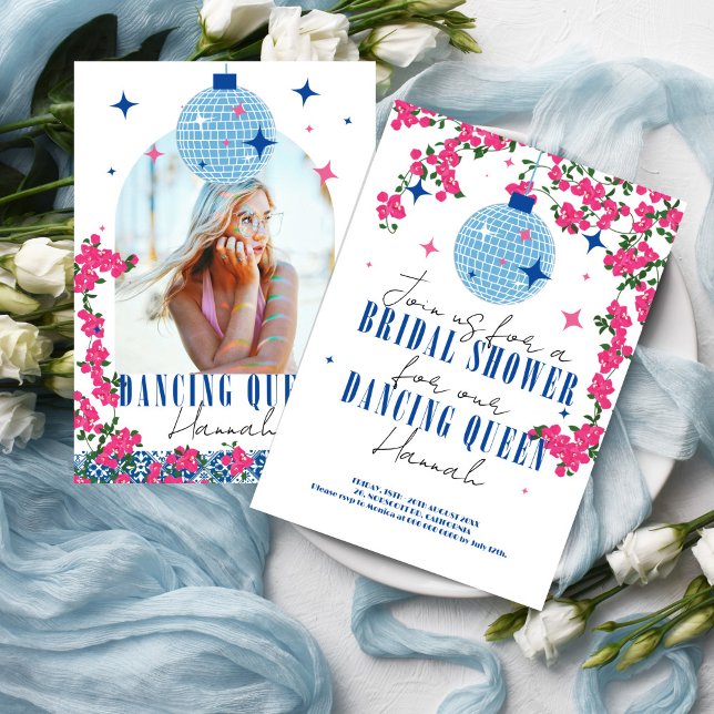 Invitación Santorini Ducha de novias Musical Bougainvillea (Subido por el creador)