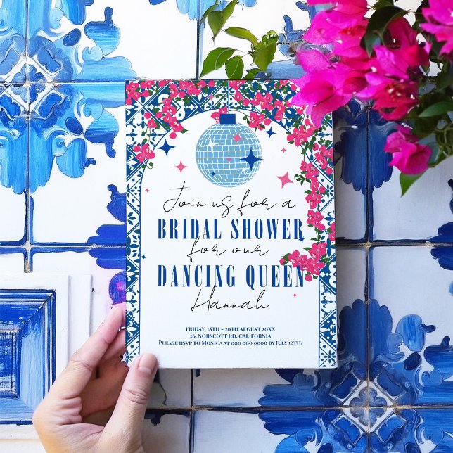 Invitación Santorini Ducha de novias Musical Bougainvillea (Subido por el creador)