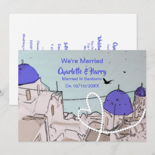 Invitación Santorini Fiesta de recepción post boda griego