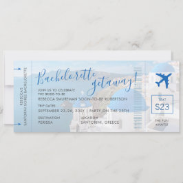 Invitación Santorini Grecia Bachelorette Party Weekend