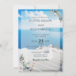 Invitación Santorini, Grecia Matrimonio de destino personaliz