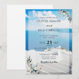 Invitación Santorini, Grecia Matrimonio de destino personaliz