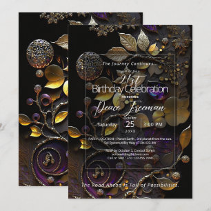 Invitación Santuario Luminoso   Abstracto de Gemas Botánicas