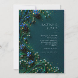 Invitación Sapphire Bloom Emerald Wedding