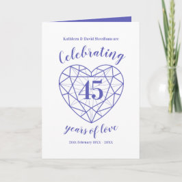 Invitación Sapphire celebrando 45 años 45 aniversario