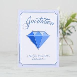 Invitación Sapphire Gemstone. Joyería. 45 Aniversario Boda