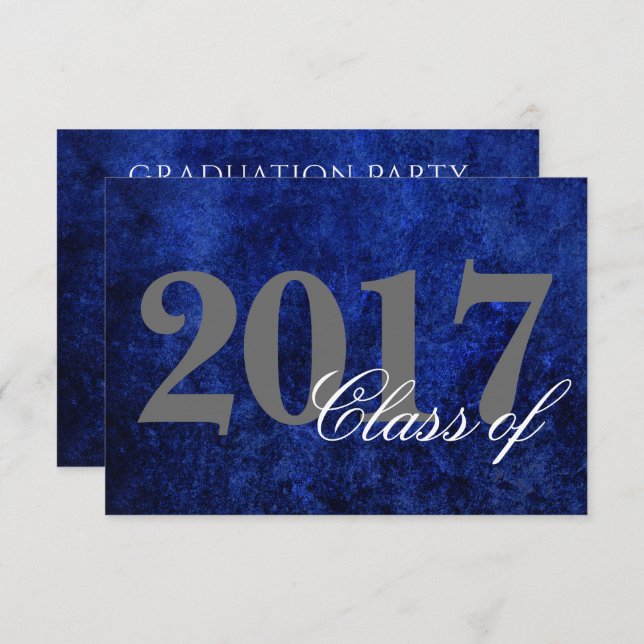 Invitación Sapphire Grad | Blue Royal Cobalt Azure Year (Anverso / Reverso)