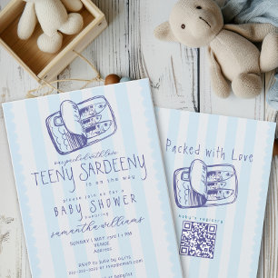 Invitación Sardinas enlatadas llenas de amor Baby Shower