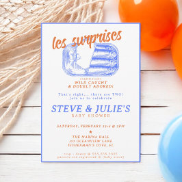 Invitación Sardinas Gemelos de pescado con tinción de sardina