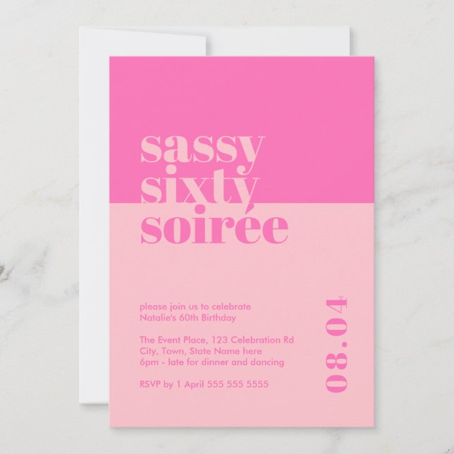 Invitación Sassy Sixty Soirée 60th Birthday Invitation (Anverso)
