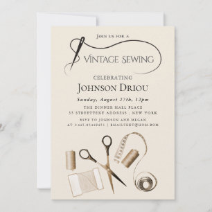 Invitación Sastre Elegante y Fiesta de Costura