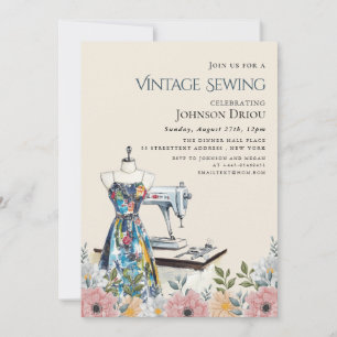 Invitación Sastre Elegante y Fiesta de Costura