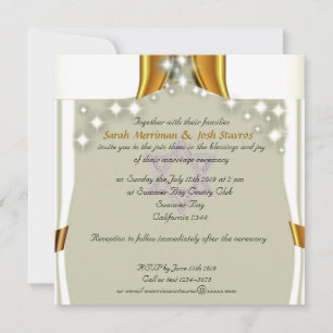 Invitación Satin and stars dosel boda judío