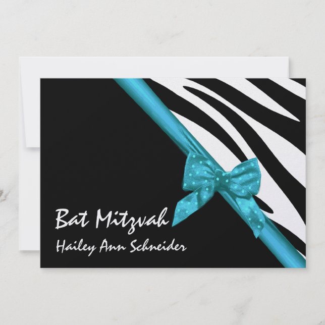 Invitación Satin and Stripes Bat Mitzvah (Anverso)