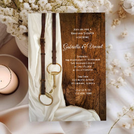 Invitación Satin blanco y ducha de Boda Occidental