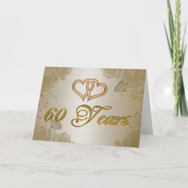 Invitación satin dorado aniversario 60 (Anverso)