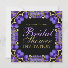 Invitación Satin Love Gold Purple Brige Shower