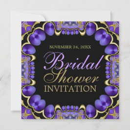 Invitación Satin Love Gold Purple Brige Shower