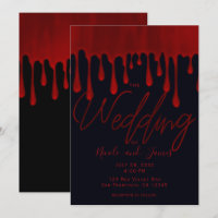 Satin Rojo Goteo Goteando Sangre Boda de Halloween