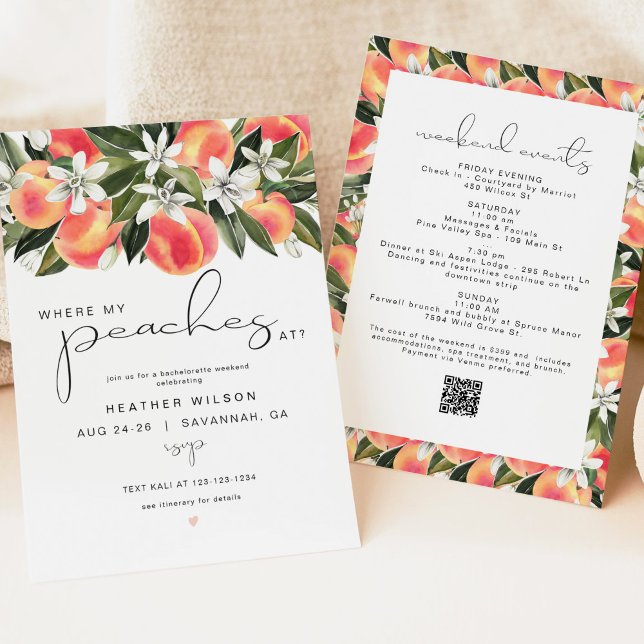Invitación SAVANNAH Donde Mis Peaches En Bachelorette (Subido por el creador)