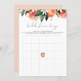 Invitación SAVANNAH Peach Bridal Shower Bingo