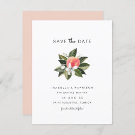 Invitación Savannah - Watercolor Peach Floral Save Date
