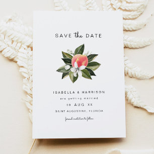Invitación Savannah - Watercolor Peach Floral Save Date