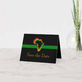 Invitación "Save the Date" África con Colores Panafricanos [1
