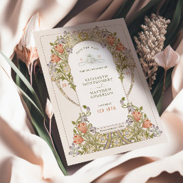 Invitación Save the Date Art Nouveau William Morris