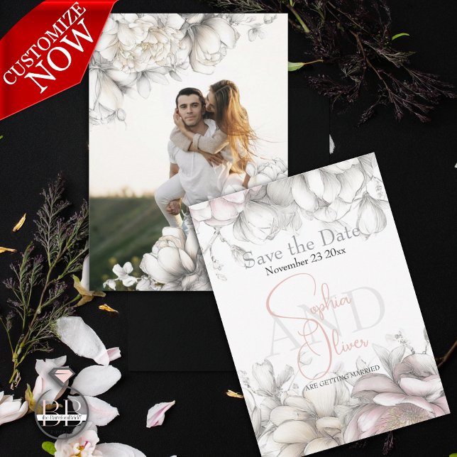 Invitación Save the Date | Classic Modern Ivory and Blush  (Subido por el creador)