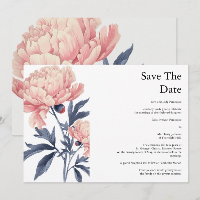 Invitación Save the Date_convites casamento  (Anverso / Reverso)
