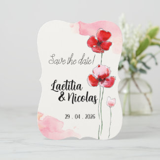Invitación Save the Date "Coquelicots"