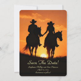 Invitación Save the Date Country Western Cowboy Cowgirl 