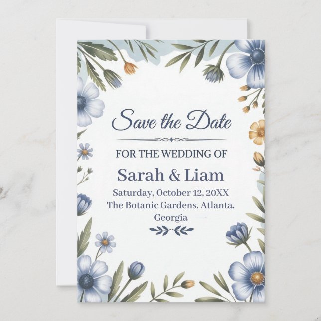 Invitación "Save the Date" Elegant Wedding Invitation (Anverso)
