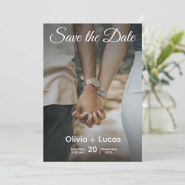 Invitación  Save the Date – Elegant Wedding Invitation Design (Anverso de pie)