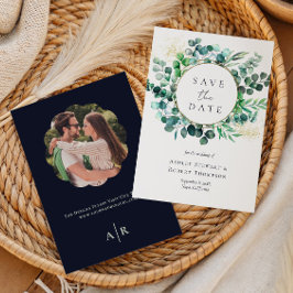 Invitación Save the Date Eucalyptus Watercolor Wedding 