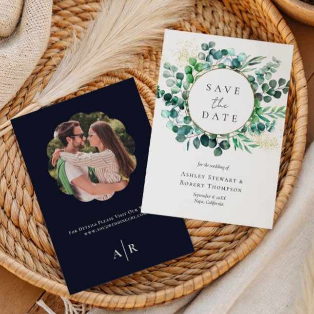 Invitación Save the Date Eucalyptus Watercolor Wedding  (Subido por el creador)