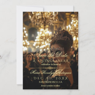 Invitación Save the Date Masquerade Quinceanera Photo