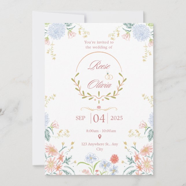 Invitación Save The Date Modern Minimal Wedding Design (Anverso)