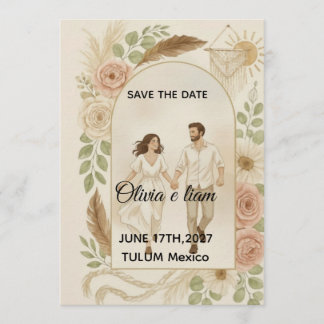 Invitación Save the Date: Olivia & Liam