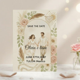 Invitación Save the Date: Olivia & Liam