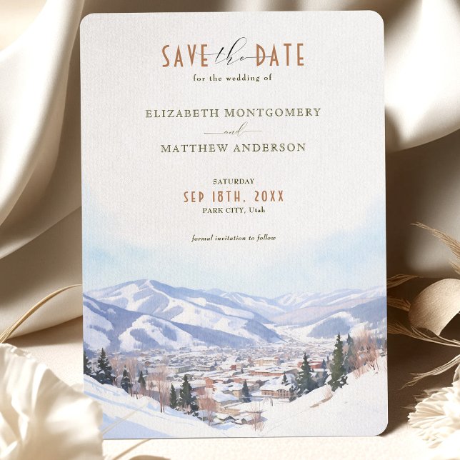 Invitación Save The Date Park City, Boda De Utah (Subido por el creador)