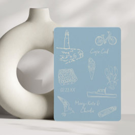 Invitación Save the Date polvorienta azul verano de Nueva Ing