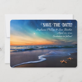 Invitación Save the Date Romantic Beach Fantasy Starfish