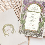 Invitación Save the Date Vintage Art Nouveau by Mucha Invitat<br><div class="desc">Art Nouveau Vintage Save the Date wedding cards by Alphonse Mucha in a floral, romantic, and whimsical design. Victorian flourishes complement classic art deco fonts. Please enter your custom information, and you're done. If you wish to change the design further, click the blue "Customize It" button. Thank you so much...</div>