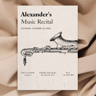 Invitación Saxofón de Música Vintage