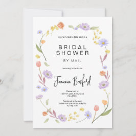 Invitación Scabiosa Wildflower Bridal Shower por correo